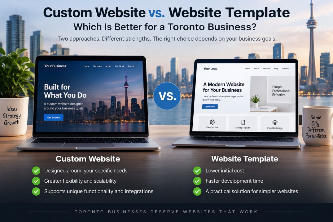 Custom website vs website template for a Toronto business